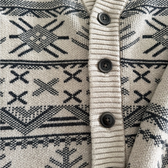 Sun + Stone Men's Cardigan in Beige and Black - Picture 4 of 5
